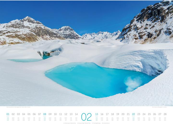 Actual product image Naturparadies Alpen Kalender 2026 (54 x 42 cm, Hardcover, English, French, German)