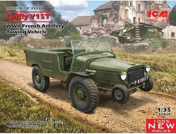 Actual product image ICM Laffly V15T, WWII French Artillery Towing Vehicle (100% new molds)