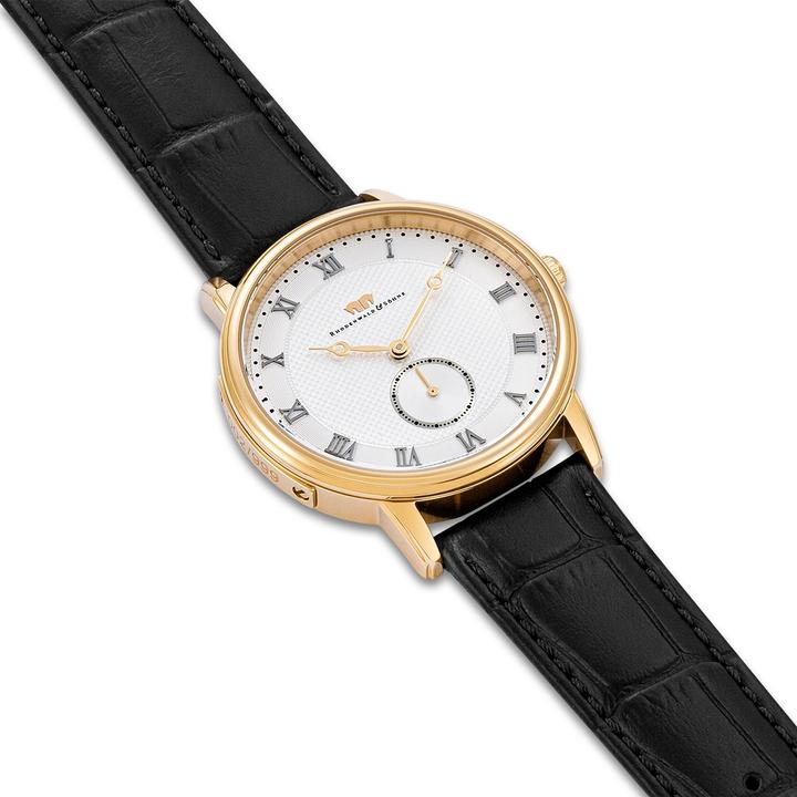 Produktbild Herren Quarzuhr Moonlight Echtleder schwarz - 26509 (Analoguhr, 40 mm)