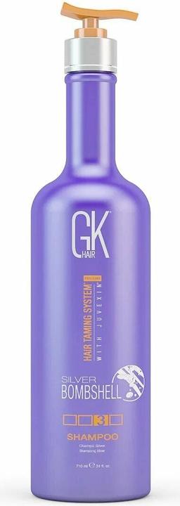 Actual product image Gk Hair Global Keratin Silver Bombshell Purple Shampoo 710ml/24 Fl Oz For (710 ml, Liquid shampoo)
