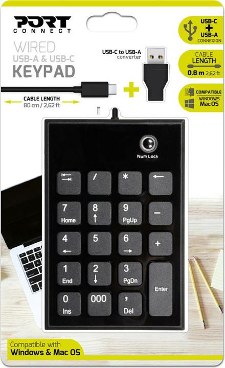 Image du produit Port Designs 900801 Clavier numérique Notebook USB (Pavé numérique, Filaire)