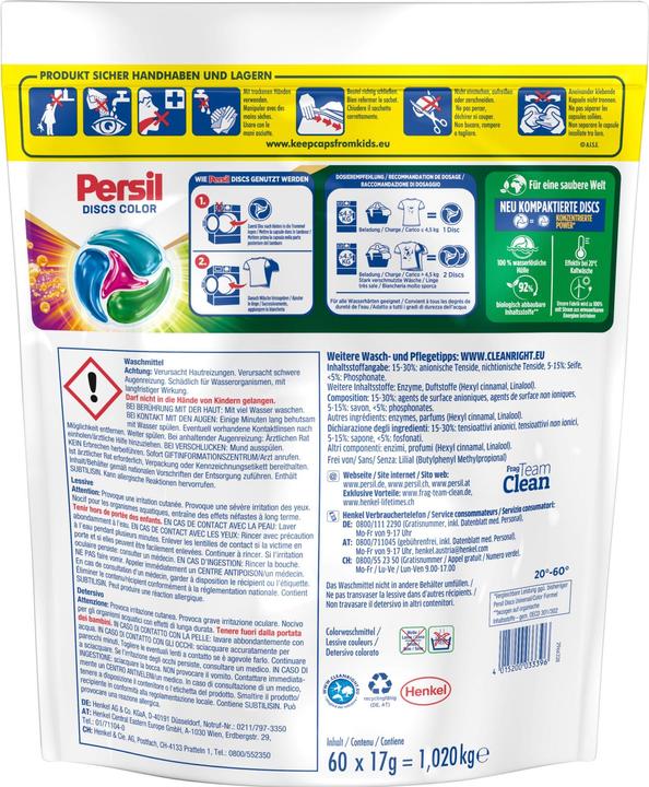 Actual product image Persil Colour Discs 60Wl (60 Washing cycles, Wash pods)