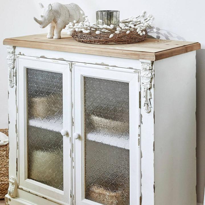 Produktbild Loberon Kommode South Yarmouth antikweiss/braun (80 x 80 x 38 cm)