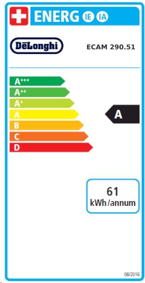 Label énergétique De'Longhi Magnifica Evo
