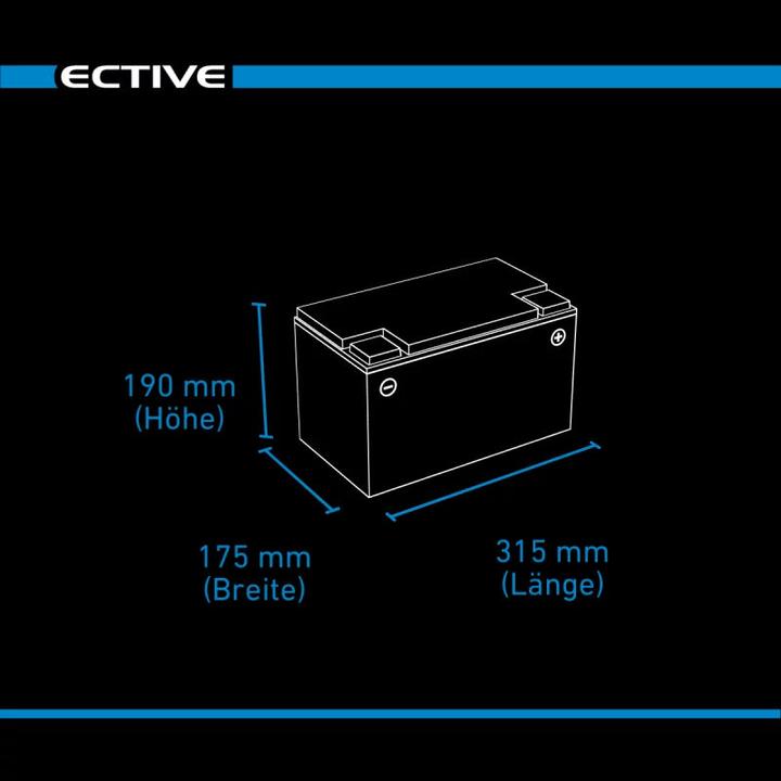 Actual product image Ective DC 95 AGM Deep Cycle 95Ah Versorgungsbatterie (12 V, 95 Ah)