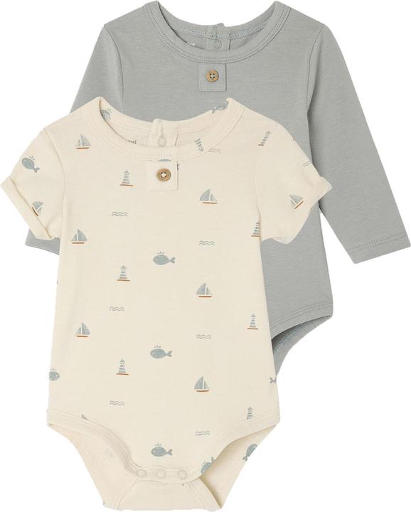 Produktbild Vertbaudet Bio-Kollektion: 2er-Pack Baby Bodys für Neugeborene mit Öffnung hinten (92, 98)