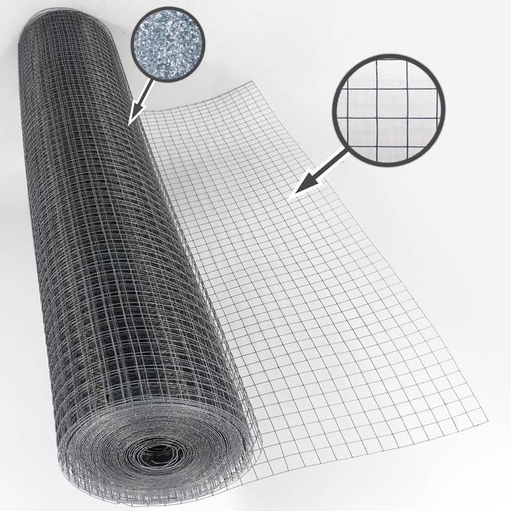 Produktbild Aquagart 25m x 1m Volierendraht Drahtgitter Schweissgitter Drahtgeflecht Drahtzaun