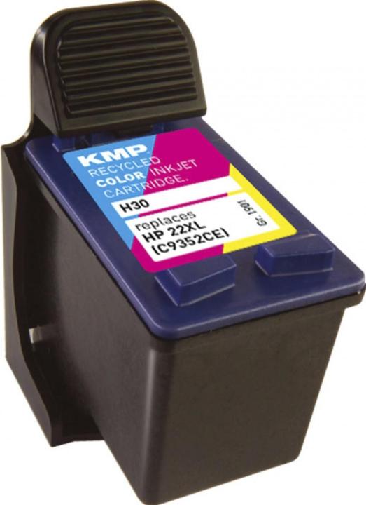 Actual product image KMP Tinte replaces HP22XL (C9352CE) (M, C, Y)