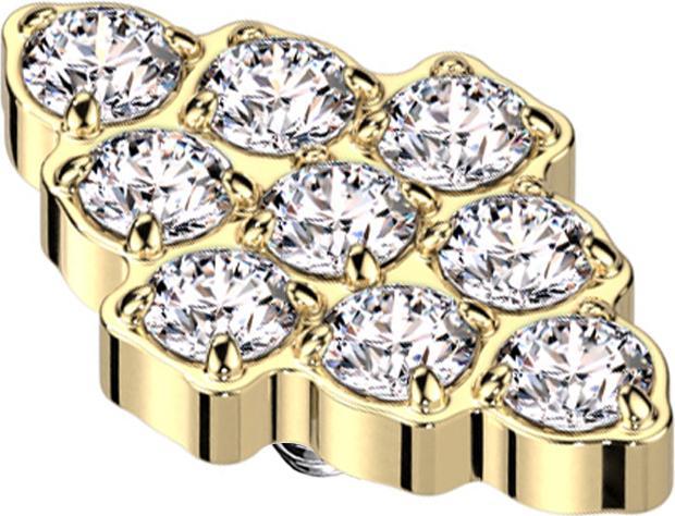 Immagine prodotto Star Piercing Dermal Anchor Diamante cristalli placcati oro argento (Titanio G23)