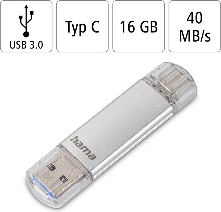 Produktbild Hama C-Laeta (16 GB, USB-A, USB-C)