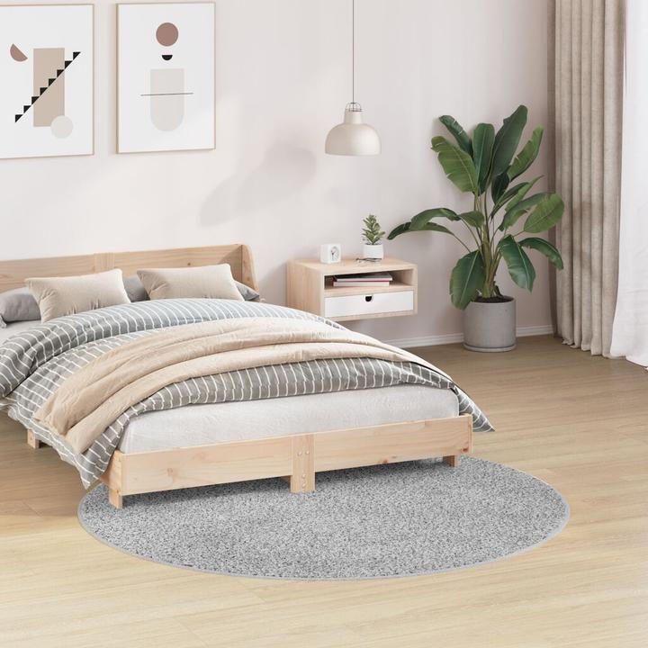 Produktbild VidaXL Kuscheliger Teppich mit Latexboden Grau ø160 cm (160 x 160 cm)