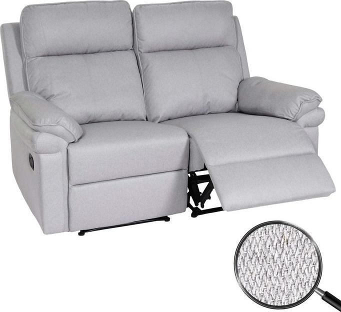 Produktbild Mendler 2er Kinosessel HWC-L94, Liegefunktion Nosagfederung Stoff/Textil - hellgrau