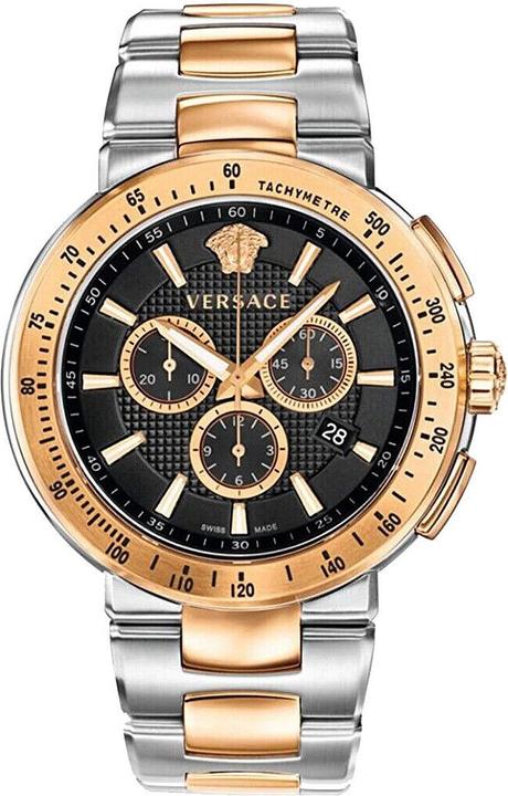 Versace VFG100014 Mystique Chronograph Herrenuhr 44mm 5ATM (Chronograph, 44 mm)