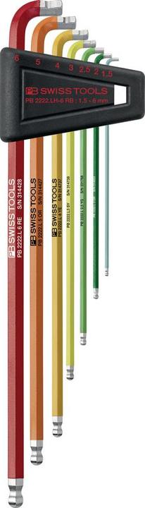 Produktbild PB Swiss Tools Winkelstiftschlüssel-Satz PB 2222.LH-6 RB