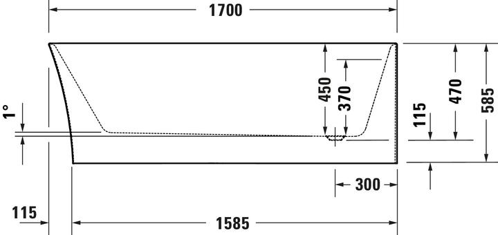 Actual product image Duravit DuraSenja bathtub (271 l, 170 cm, 80 cm)