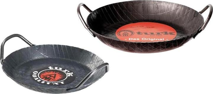 Actual product image Turk Serving pan wrought iron with 2 handles Ø24cm with extra high edge black (24 cm, Pan set + pot set, Iron)