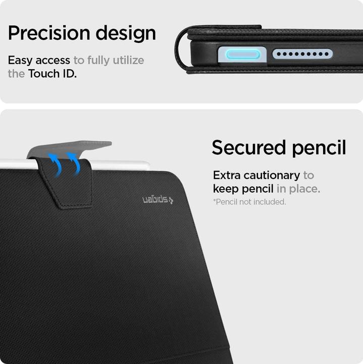 Actual product image Spigen Tablet Case Liquid Air Folio Apple iPad Air 4 2020 Black (iPad Air 2020 (4. Gen))
