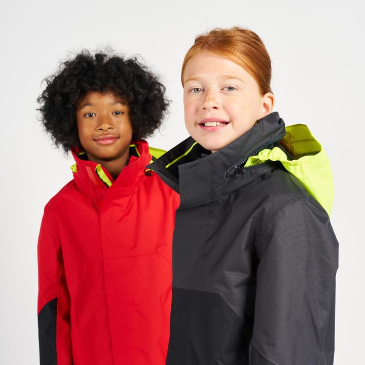 Produktbild Tribord Regenjacke Segeljacke Kinder wasserdicht winddicht - Sailing 300 rot/gelb