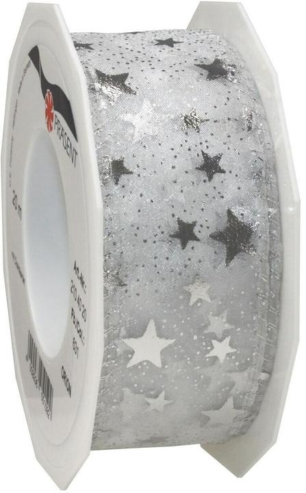 Pattberg Geschenkband Orion 4 cm x 20 m, Silber (Geschenkband, 1 x)