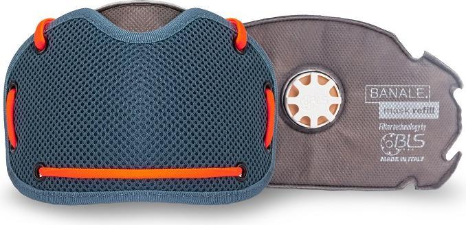 Banale Schutzmaske MKBA Orange & Blau (P2 R, 1 x)