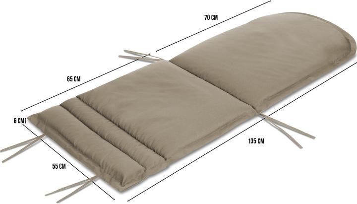 Actual product image Aspero 2 x Stuhlauflage für Adirondack Gartenstuhl (140 x 55 x 6 cm)