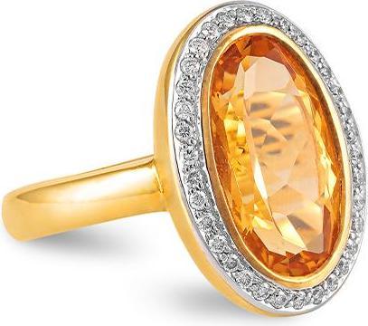 Breuning RING - Farbstein/Brill. 0,255 Ct. H/si (56, 585/14 K Gold)