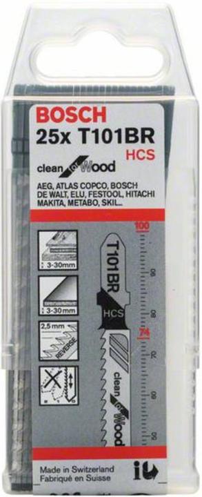Actual product image Bosch Professional Zubehör Jigsaw blade T 101 BR Clean for Wood, pack of 25