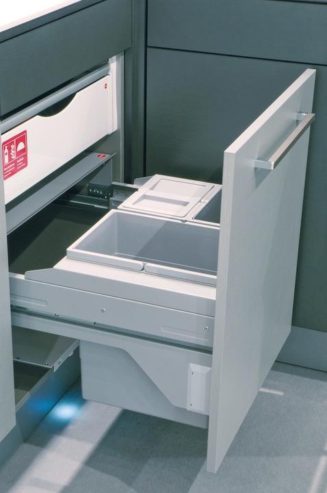 Actual product image Hailo Waste bin 3610681 Cargo-Soft waste bin 3 compartment built-in waste bin pull-out 30L light grey (40 l)