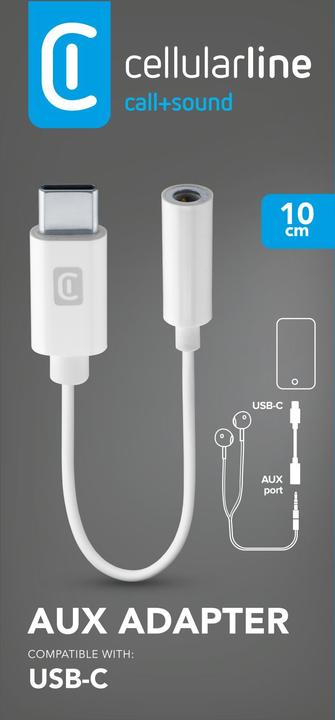 Produktbild Cellularline USB 2.0 Adapter (1x 3.5 mm Goldkontaktbuchse (0.10 m, USB)