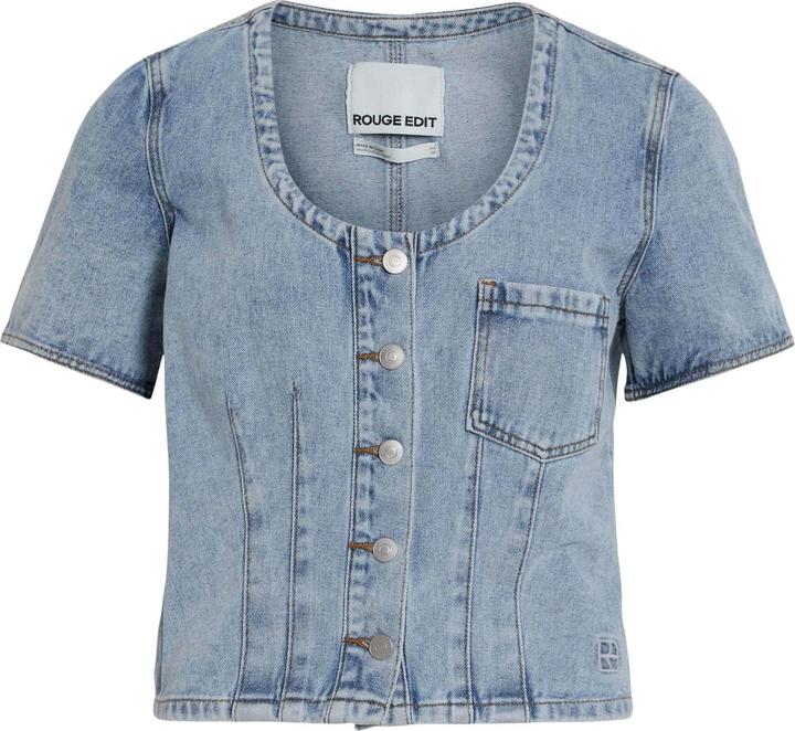 Rouge Edit Denim Oberteil mit kurzen Ärmeln