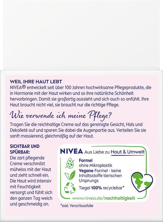 Nutritional values and ingredients NIVEA 24h moisture (50 ml, Day cream, SPF 30)