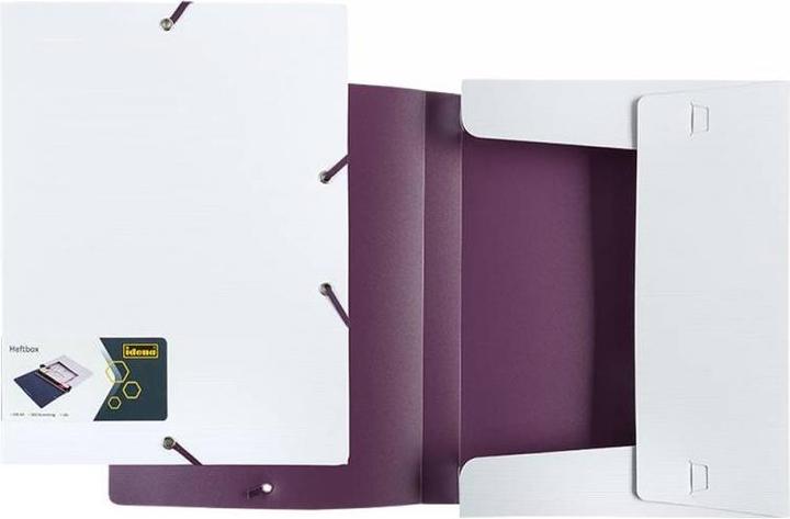 Produktbild Idena Heftbox PP A4 weiss/lila Gummizug farbig (A4, 1 x)