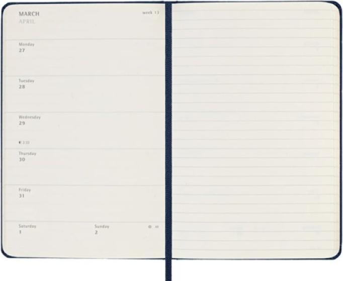 Produktbild Moleskine Wochen-Notizkalender (13 x 21 cm, Englisch)
