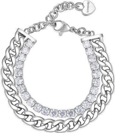 Brosway Double steel bracelet with zircons Desideri BEI071