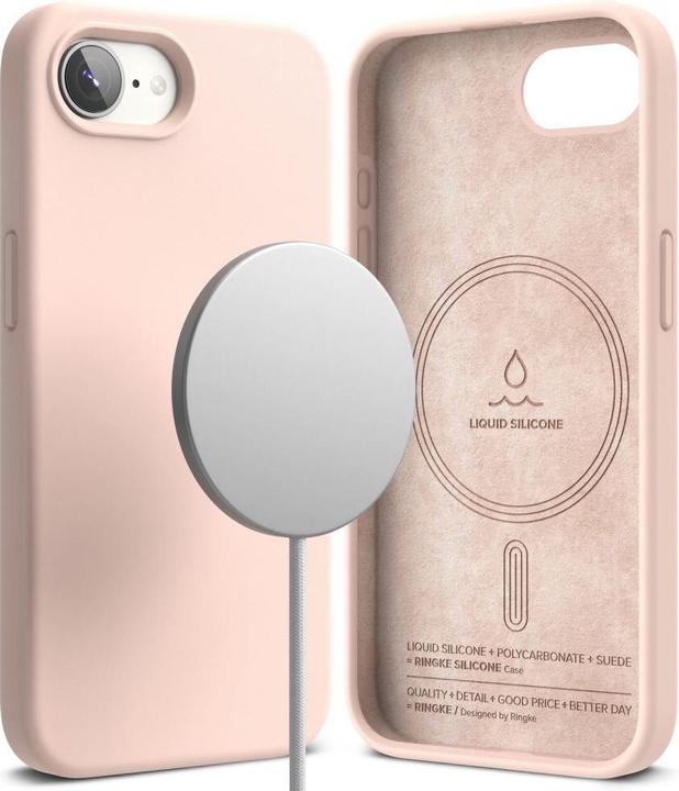 Actual product image Ringke Silicone Magsafe iPhone 16e Case - Pink (Apple iPhone 16e)