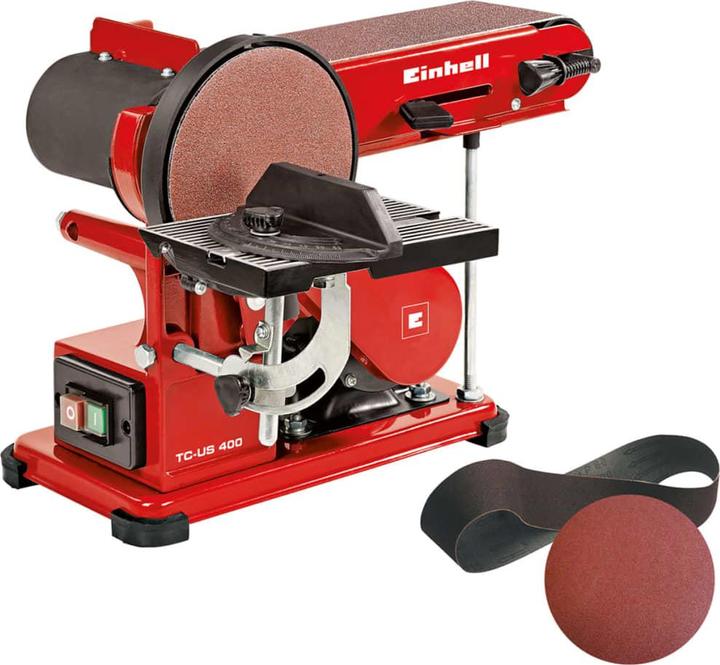 Einhell Stand-Band-Tellerschleifer TC-US400 (Bandschleifer, Doppelschleifer, 375 W)