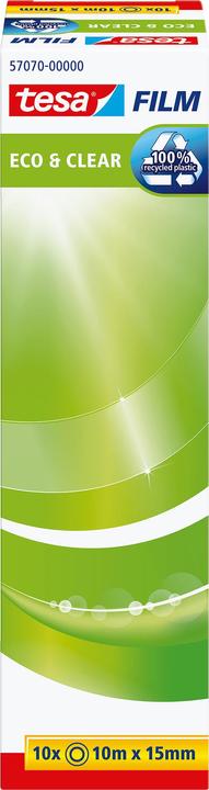 Immagine prodotto tesa 10x tesafilm ECO & CLEAR, privo di solventi e resistente all'invecchiamento (15 mm)
