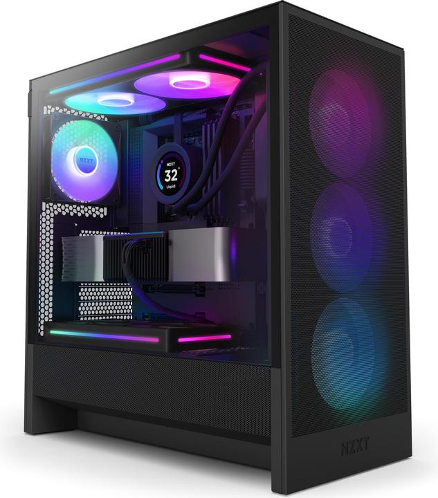 Actual product image NZXT H5 Flow RGB ( 2024 ) (schwarz, Tempered Glass) (ATX, Mini-ITX, mATX)
