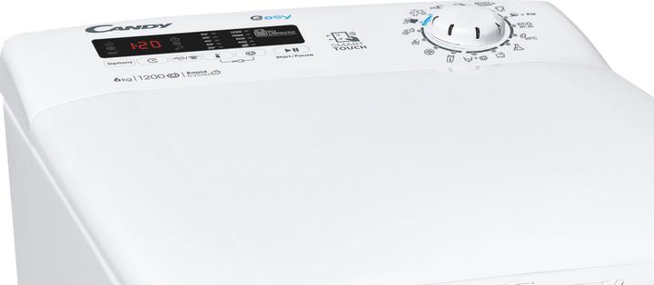 Image du produit Candy Easy EYT 1262DWE/1-S lave-linge à chargement par le haut 6 kg 1200 tr/min D Blanc (6 kg, Vers le bas, Prise UE)