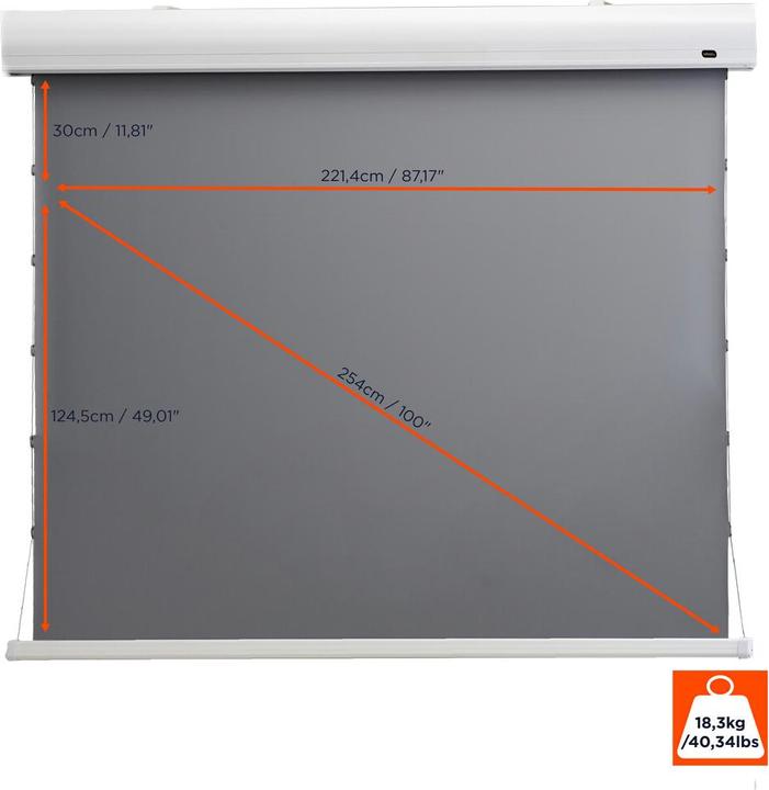 Actual product image Celexon Tension screen HomeCinema Dynamic Slate ALR 221x124cm 16:9 (100", 16:9)
