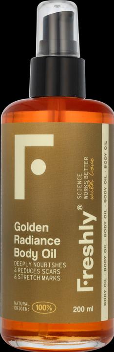 Actual product image Freshly Cosmetics Golden Radiance Body Oil Moisturizing Body Oil Stretch Mark Oil for Body and Pregn (Body oil, 200 ml)