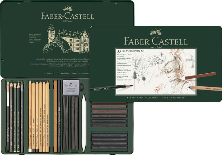 Actual product image Faber-Castell Carbon pencil Pitt Monochrome Set (Multicoloured, 33 x)