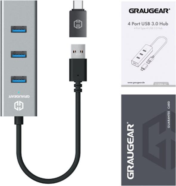 Productafbeelding Graugear Usb-Hub (USB-C, 4 Havens)