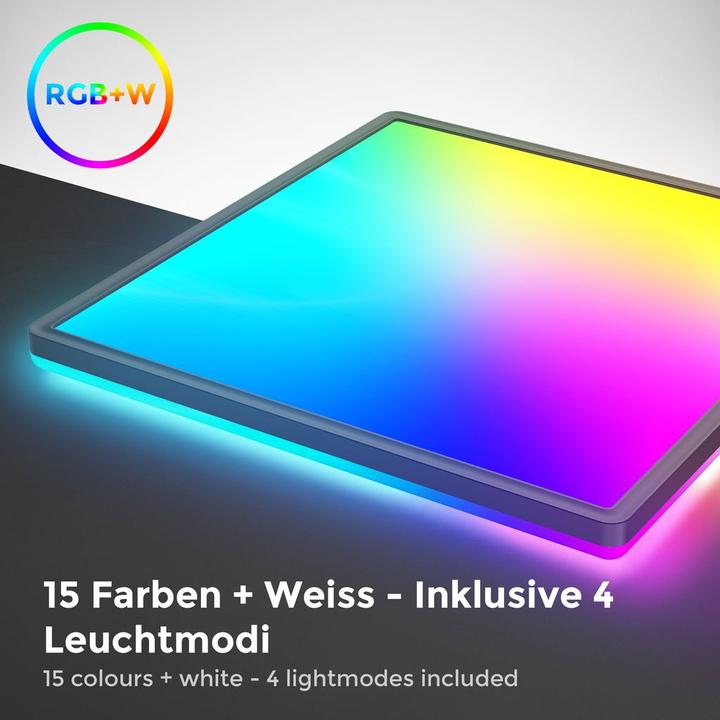 Immagine prodotto B.K.Licht Pannello RGB/W-LED ultrapiatto, nero, 1xLED/22W (2700 lm)