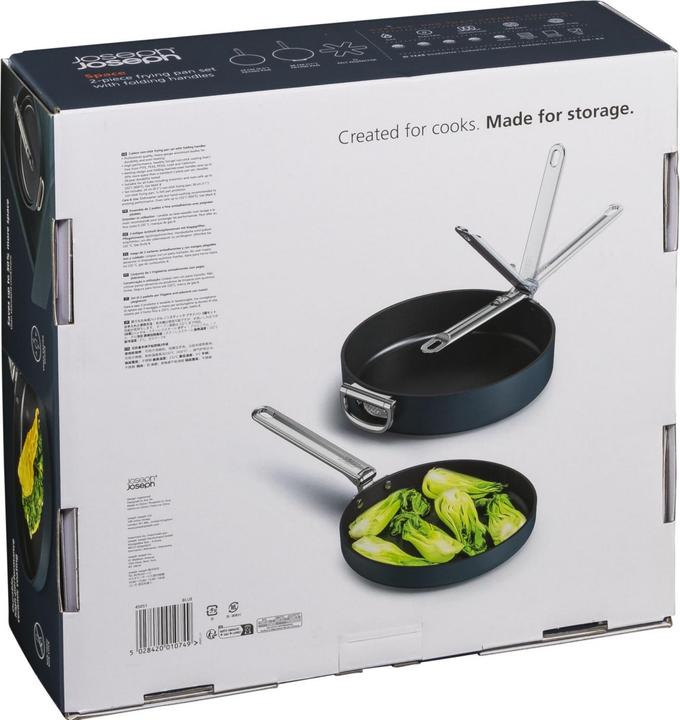 Actual product image Joseph Joseph Space frying pan folding handles set of 2 with pan guard (28 cm, Frying pan, Aluminium)