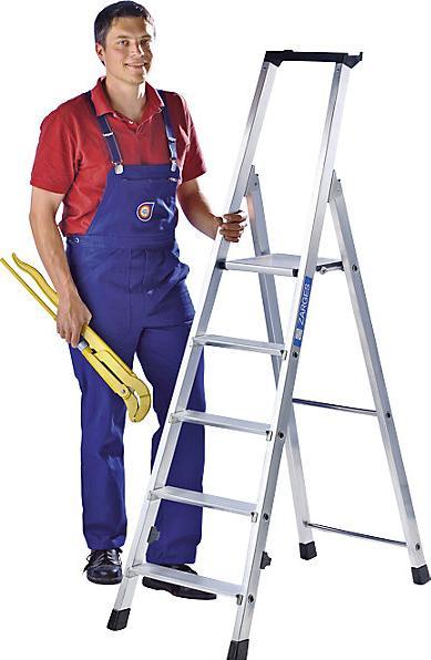 Produktbild Zarges Stufenleiter klappbar, einseitig begehbar (Stehleiter, 180 cm)