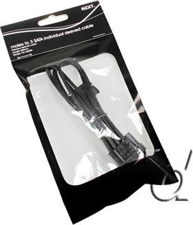 Produktbild NZXT Molex zu 3x SATA Adapter 20cm - premium sleeved black (20 cm)
