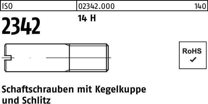 Produktbild Schaftschraube ISO 2342 m.Kegelkuppe/Schlitz M 6 x 30 14 H (100 Schrauben pro Stück)