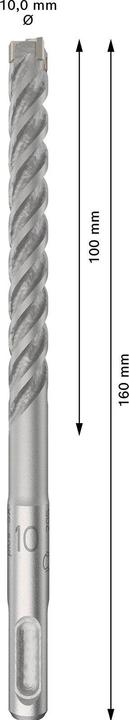 Produktbild DIY PRO SDS plus-5X Hammerbohrer, 10 x 100 x 160 mm (10 Millimeter)