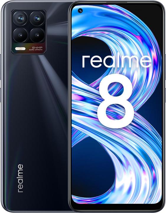 Immagine prodotto realme 8 (128 GB, Punk nero, 6.40", Doppia SIM, 64 Mpx, 4G)